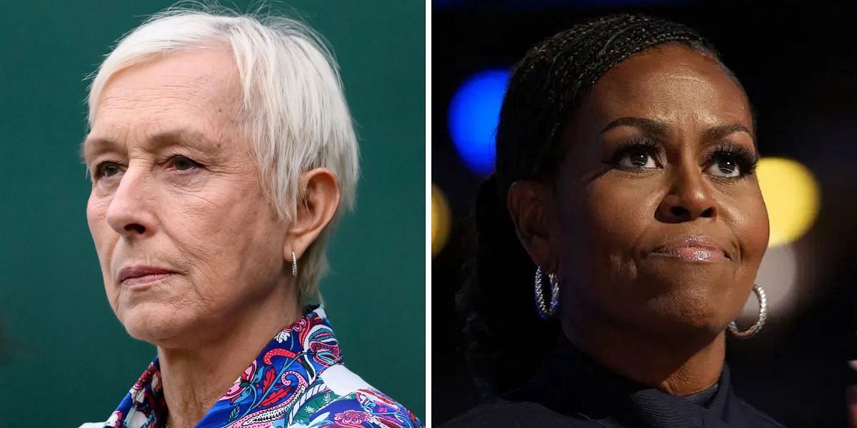 Martina Navratilova (L), Michelle Obama (R), Sources: Getty