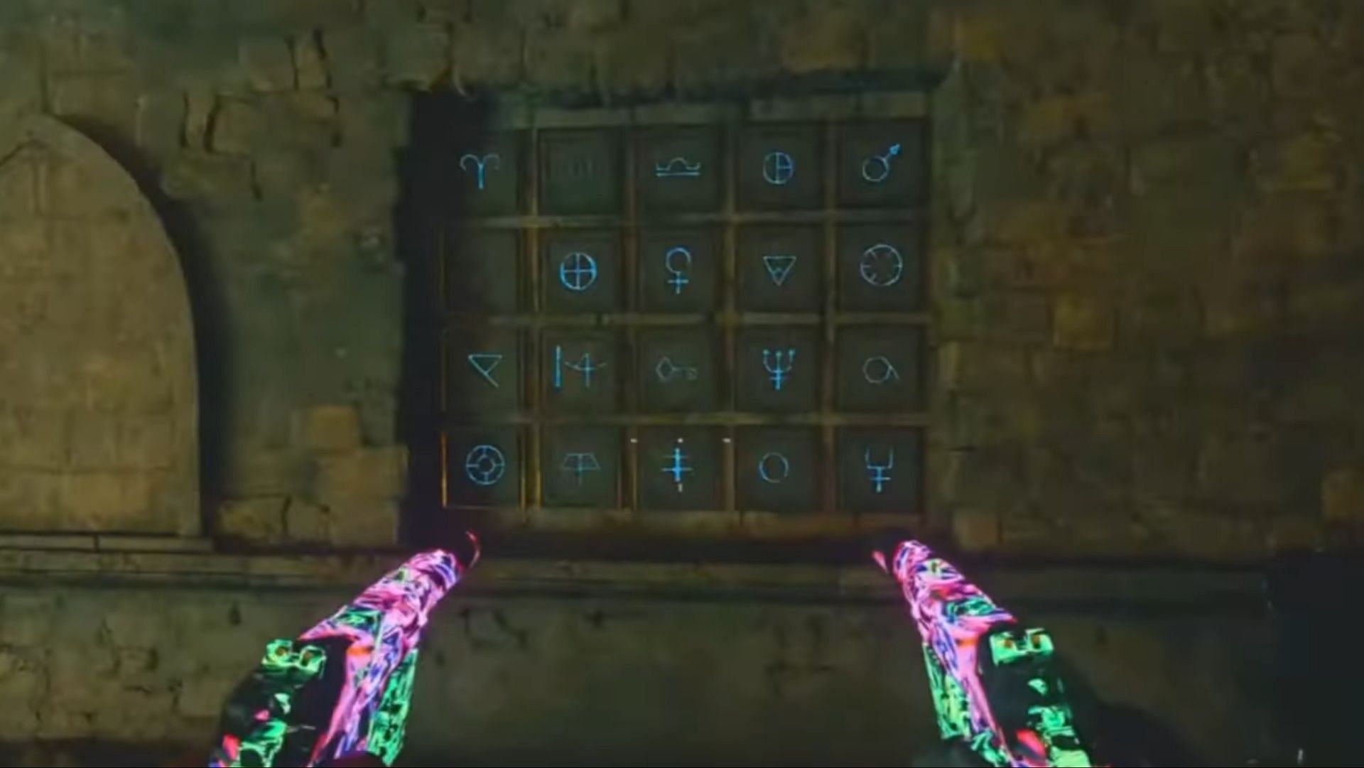 Puzzle revealed after breaking the wall (Image via Activision | YouTube/NoahJ456)