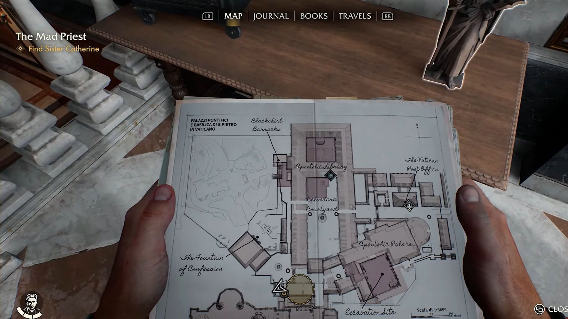 The location of the room with the safe (Image via Bethesda/)