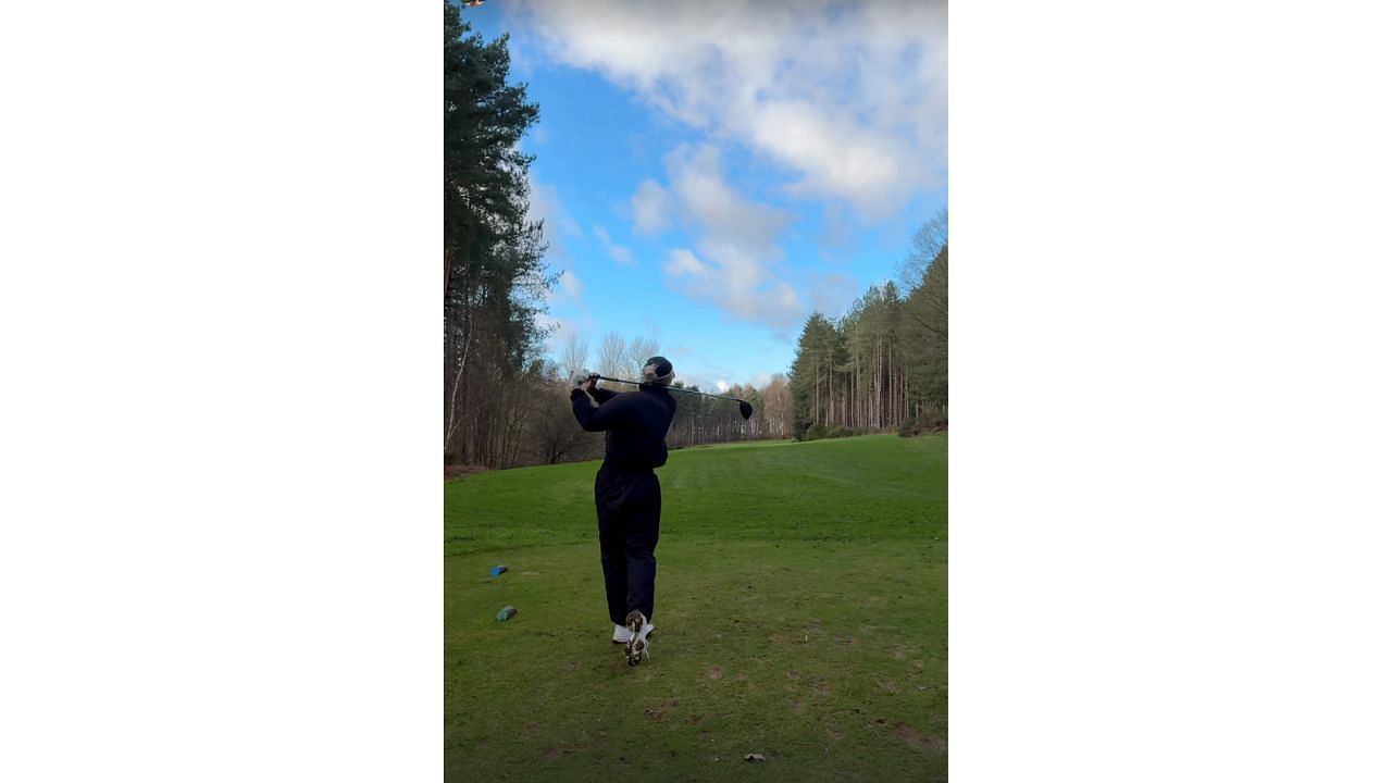 Charley Hull dropped a swing in cold weather (Instagram/charley.hull)