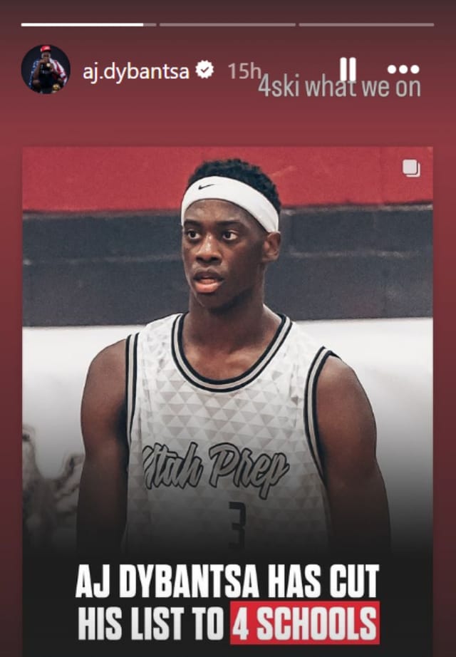 No. 1 prospect of 2025 class AJ Dybantsa announces his college