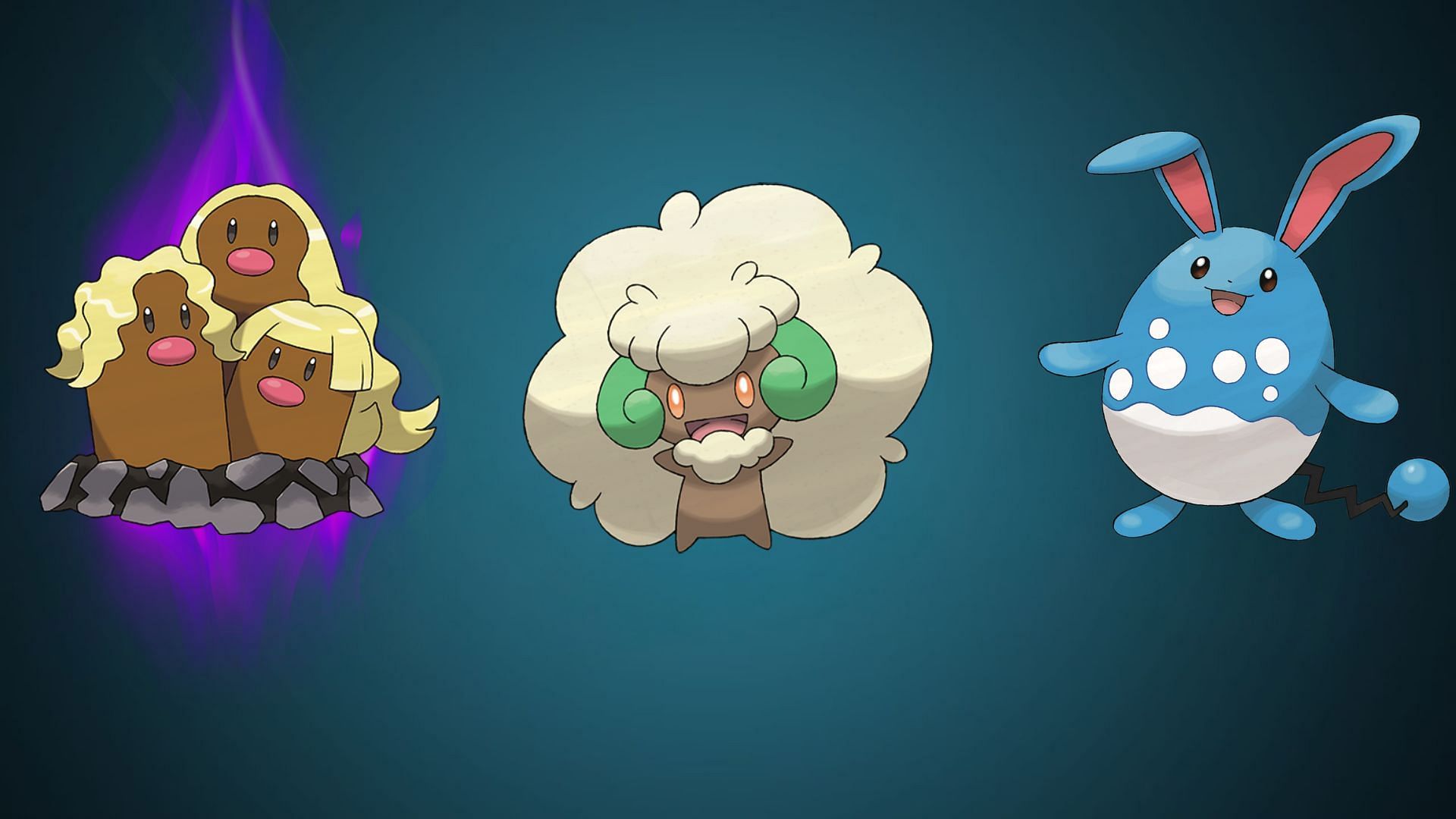 Shadow Alolan Dugtrio, Whimsicott, and Azumarill (Image via TPC)