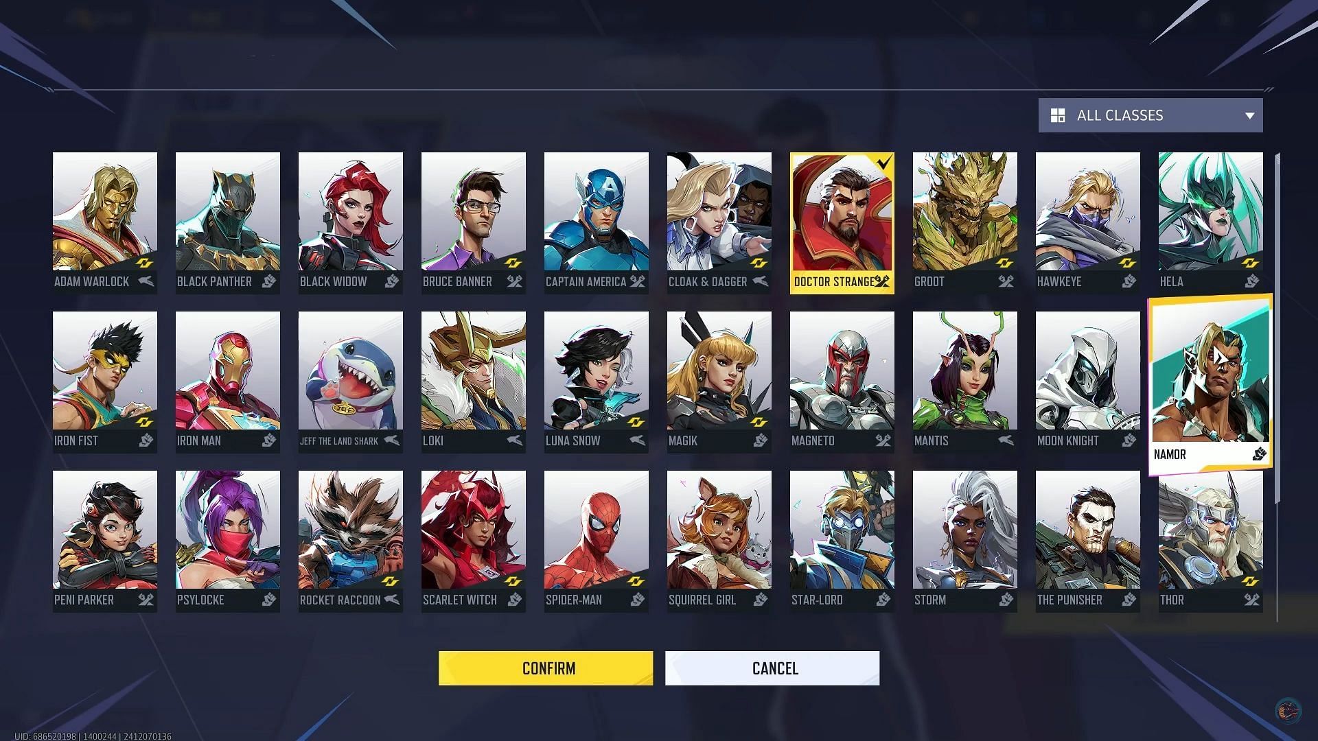 Hero selection page (Image via NetEase Games)