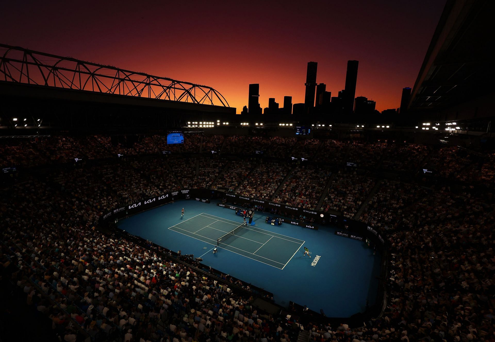 Why did the Australian Open change to hard court