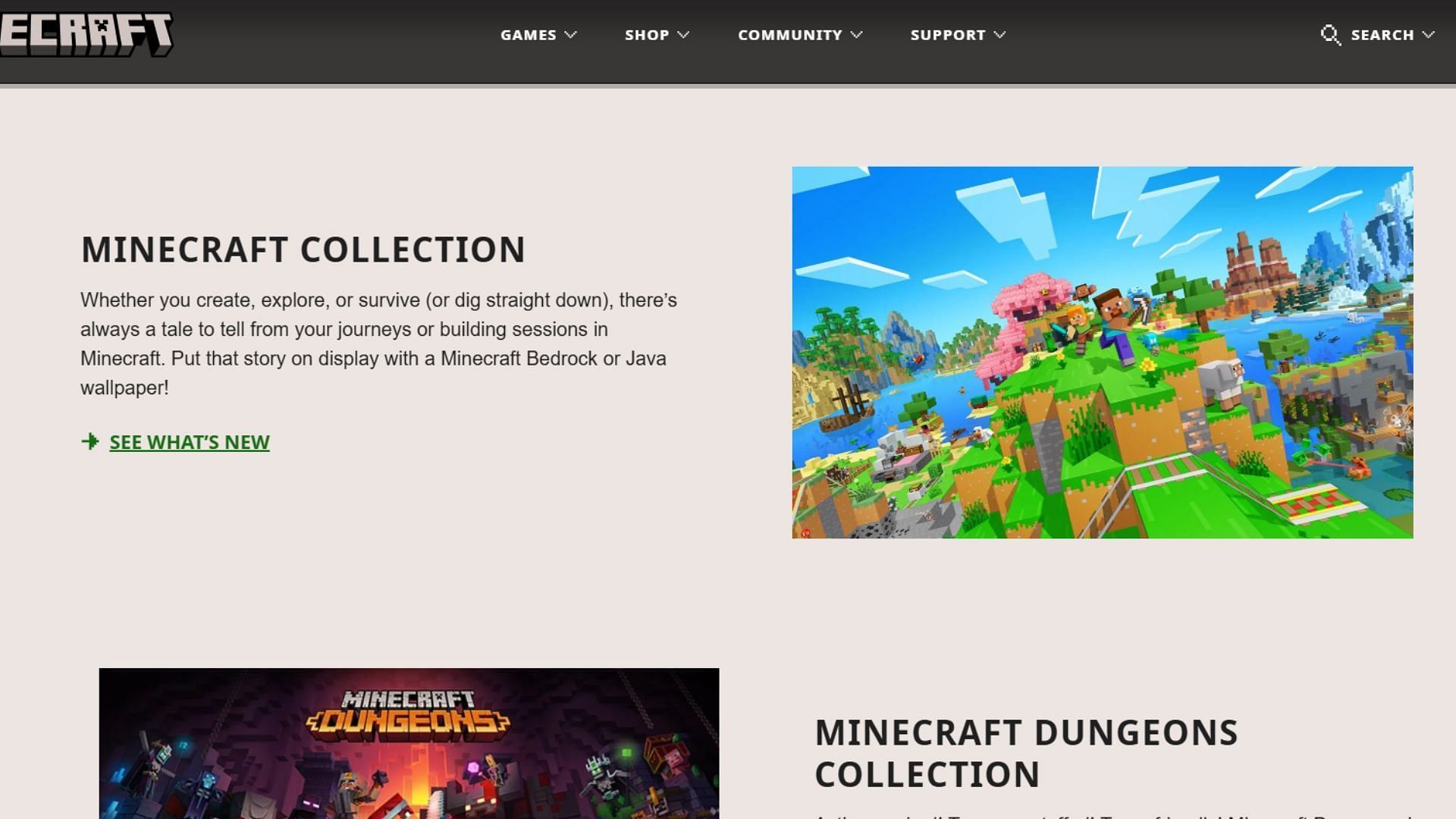 Check out the wallpapers from the website (Image via Mojang Studios)