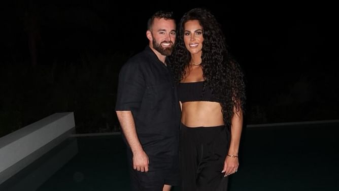 Austin Dillon and wife Whitney twin in black as they celebrate their 7-year anniversary
