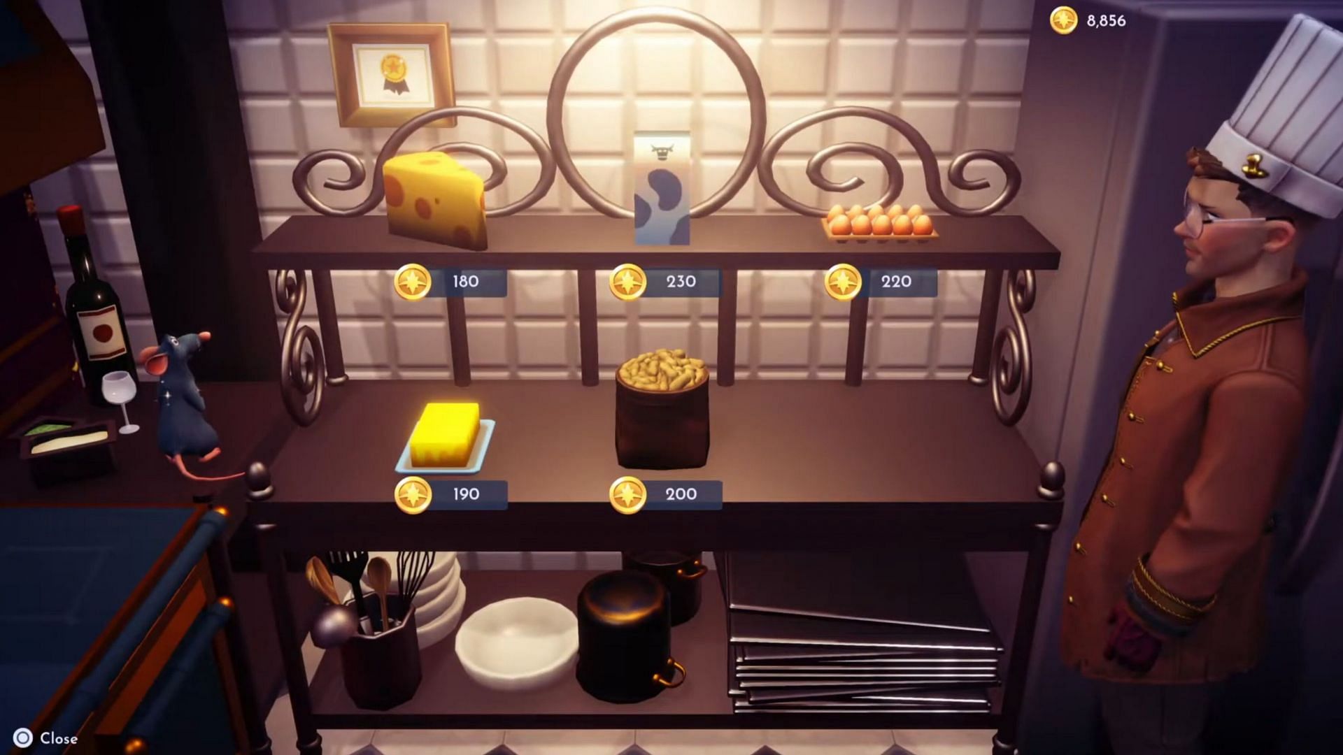 You can buy milk from Chez Remy for 230 Star Coins (Image via Gameloft)