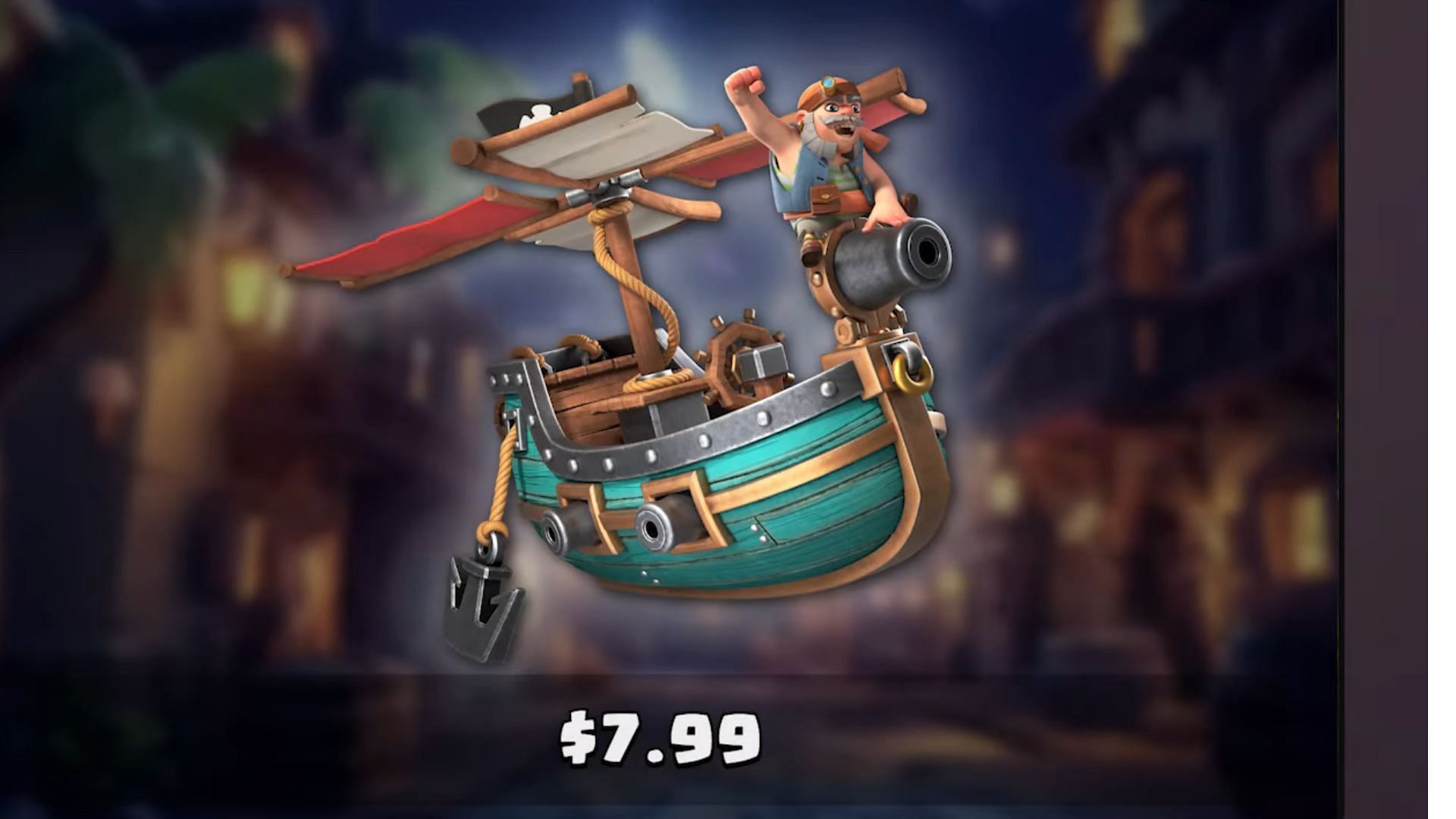 Cost of the Clash of Clans Battle Copter Boat hero skin (Image via Supercell)