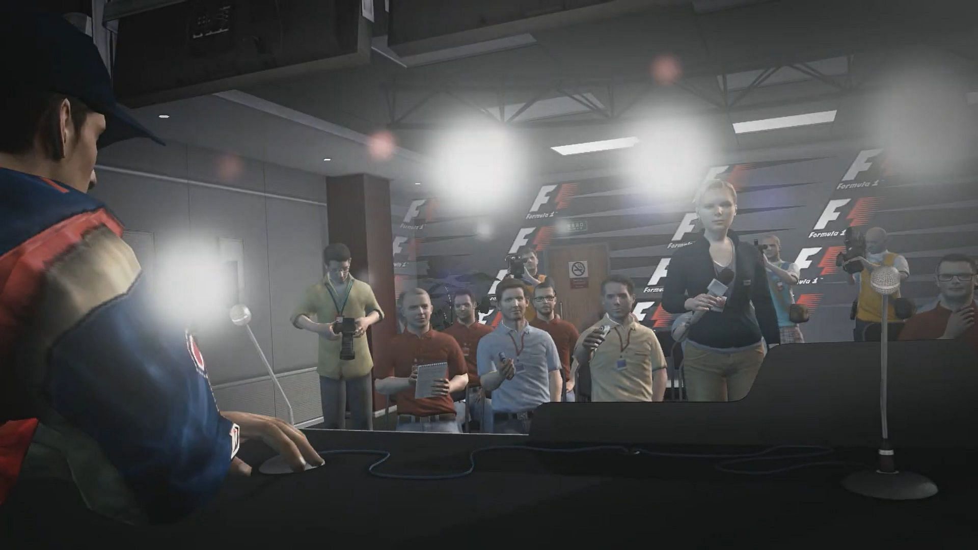 F1 2010 is the only game to feature the post-race press conference room (Image via YouTube@ EA Sports F1)