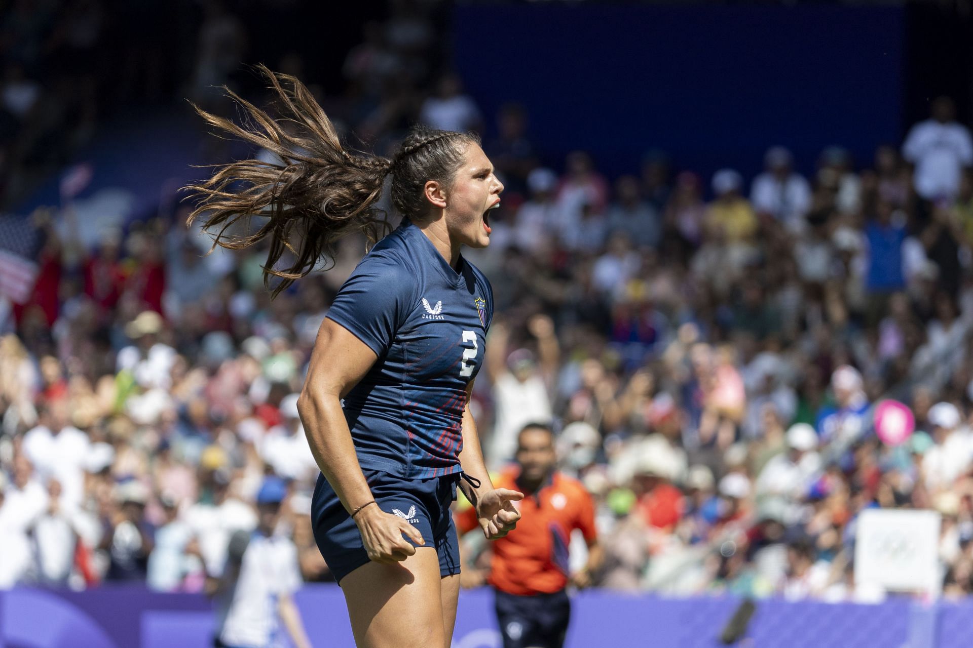 Rugby Sevens - Olympic Games Paris 2024: Ilona Maher in action (Source: Getty)