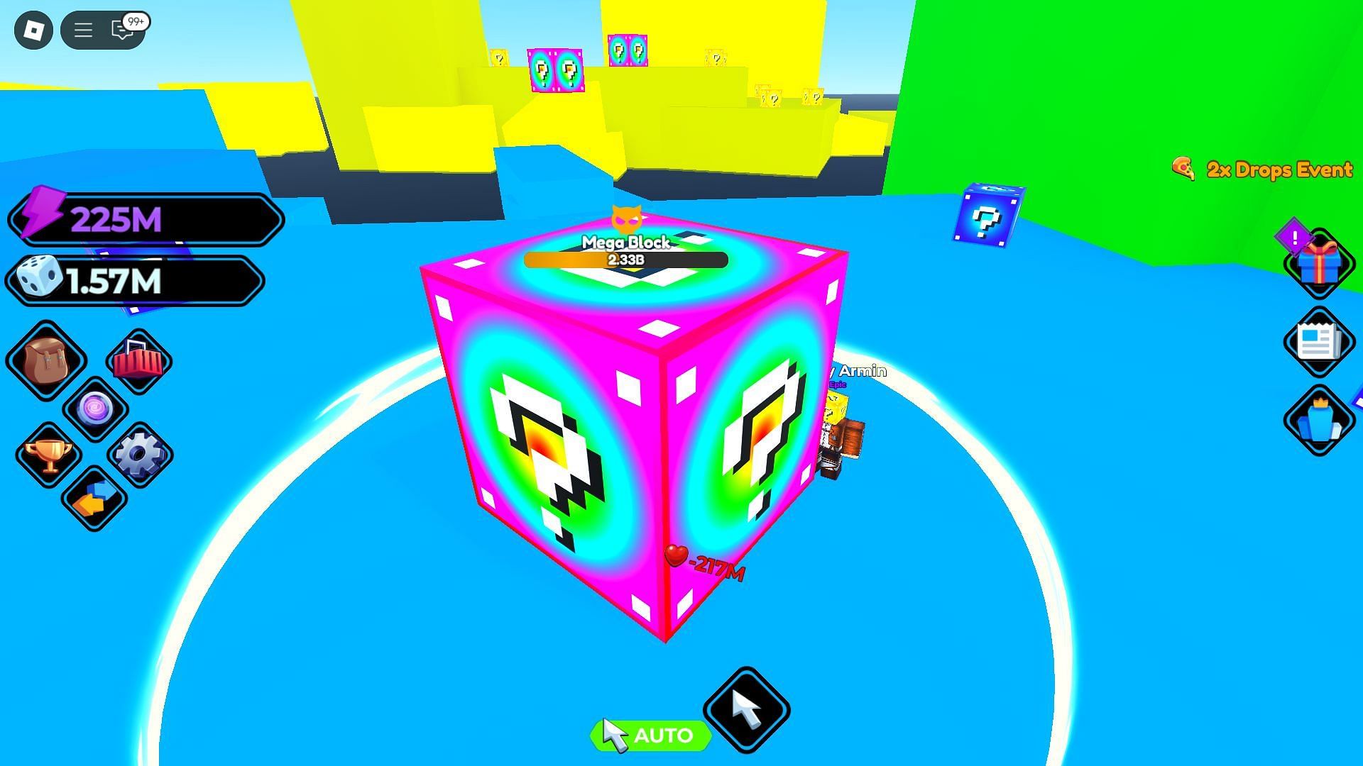 Breaking open a Lucky Block (Image via Roblox)