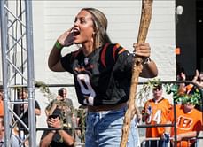 PIC: Former Iowa star Gabbie Marshall supports Hawkeyes as she attends clash against Michigan State