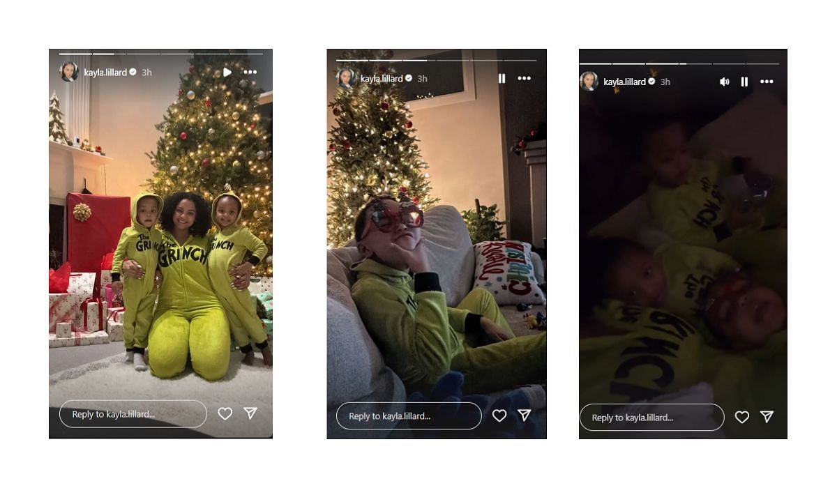 Kayla shares a story of her with her kids in matching pajamas