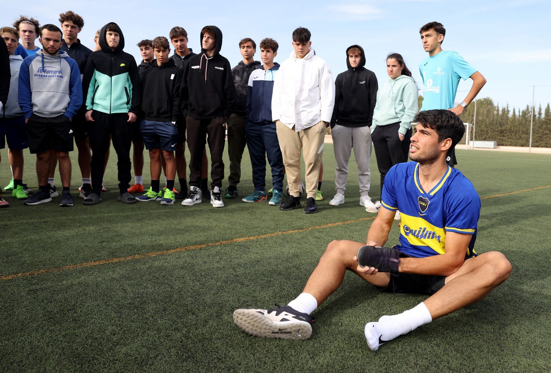 Carlos Alcaraz at the aforementioned Players vs Coaches match at the Ferrero Academy - Source: Getty