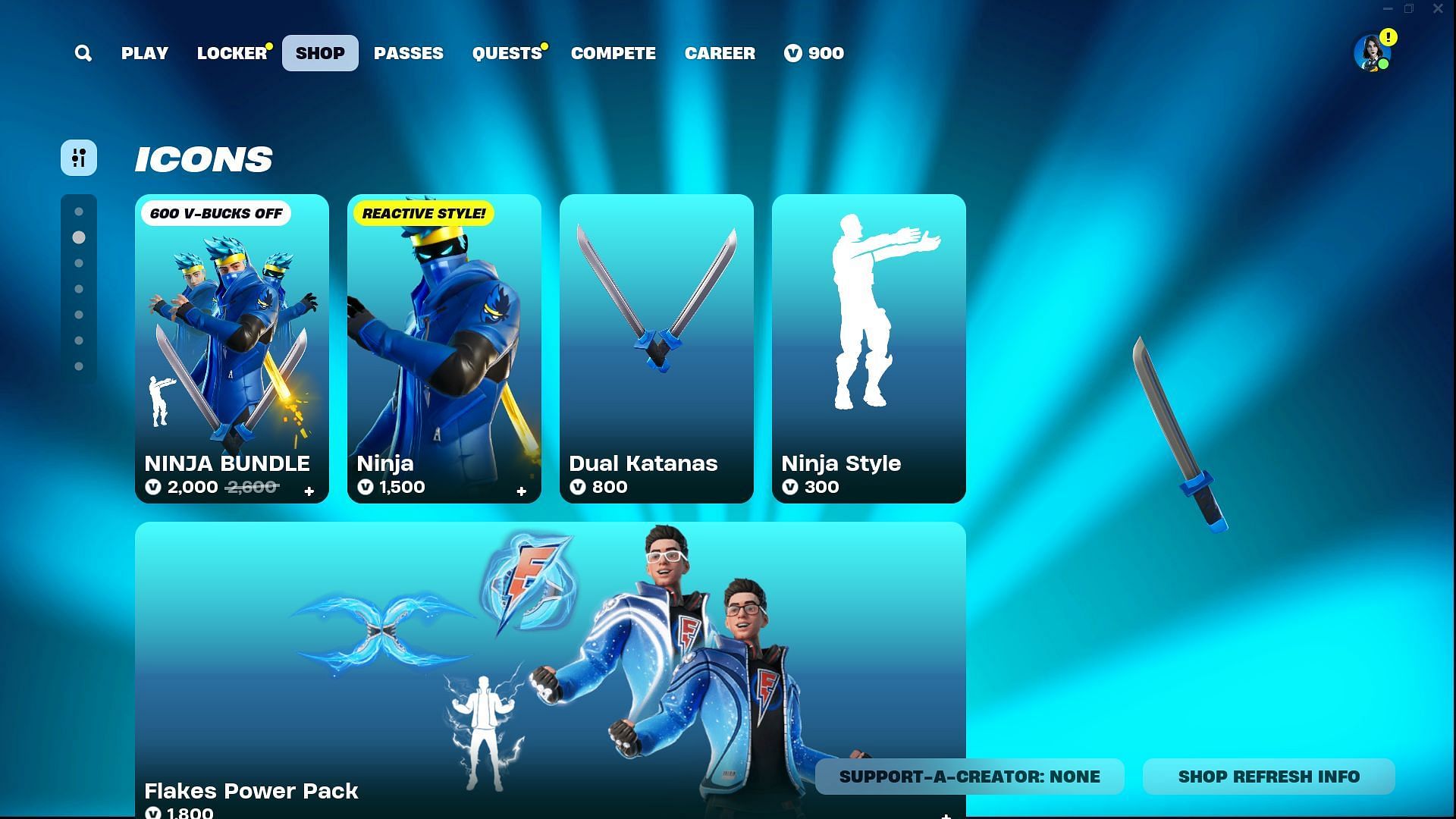 You can also purchase other cosmetic items related to Ninja (Image via Epic Games)