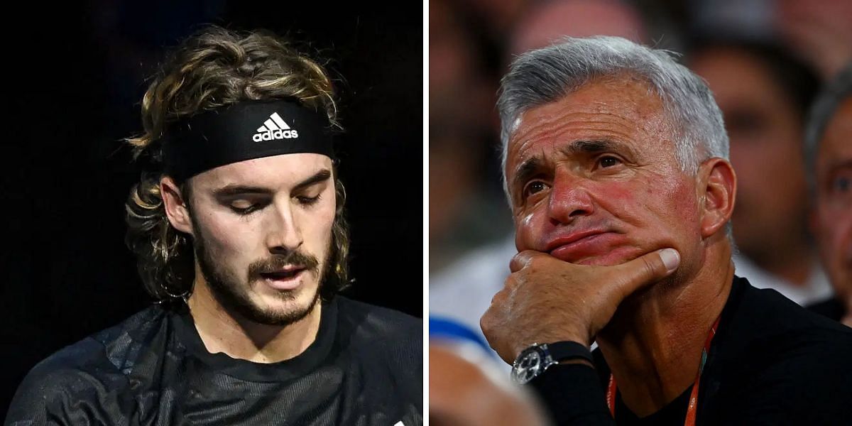 Stefanos Tsitsipas (L), Apostolos Tsitsipas (R), Source: Getty