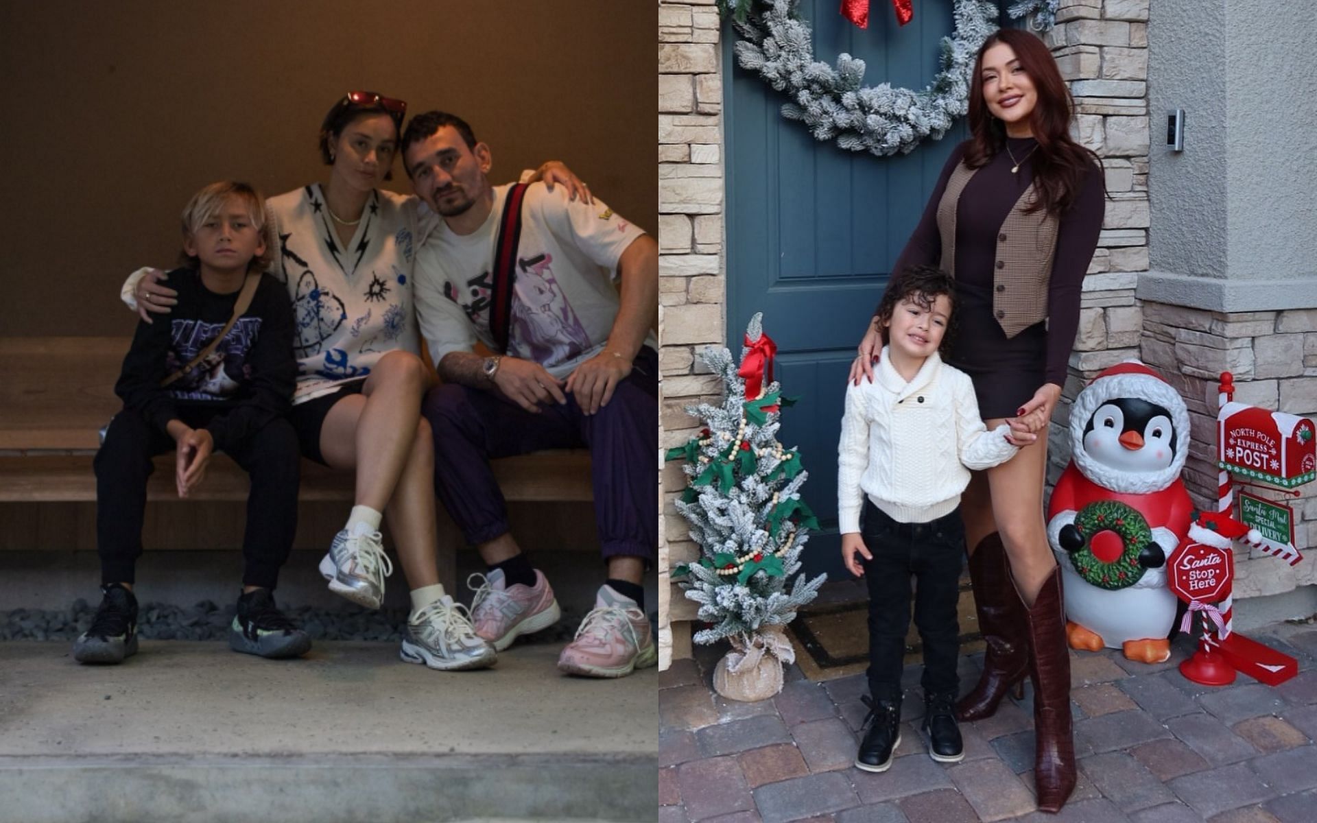 Max Holloway and family (left), Arianny Celeste and her son (right), and many other combat sports personalities celebrated Thanksgiving 2024 [Images courtesy: @BlessedMMA and @ariannyceleste on Instagram]