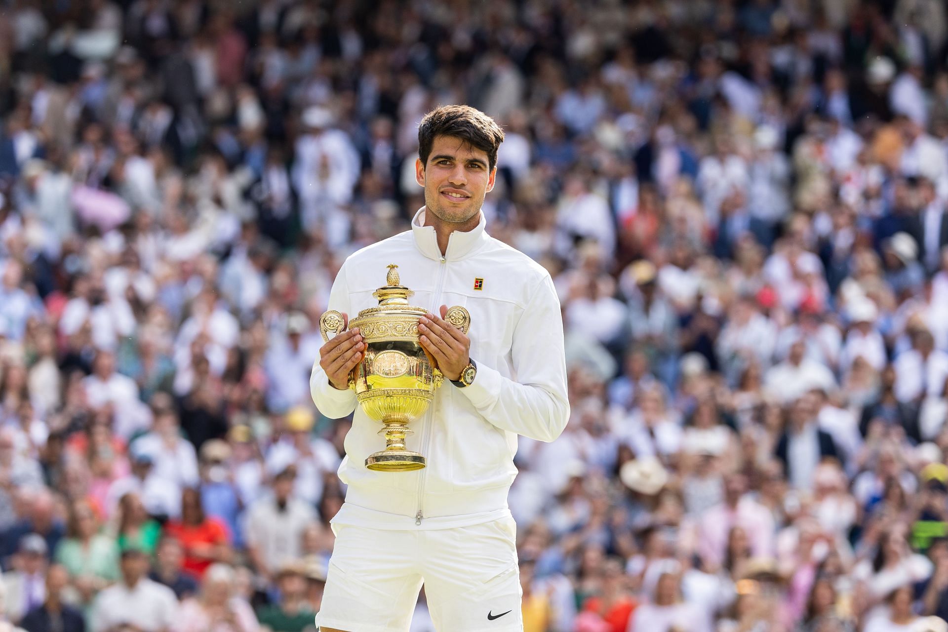 Carlos Alcaraz at Wimbledon 2024. (Photo: Getty)