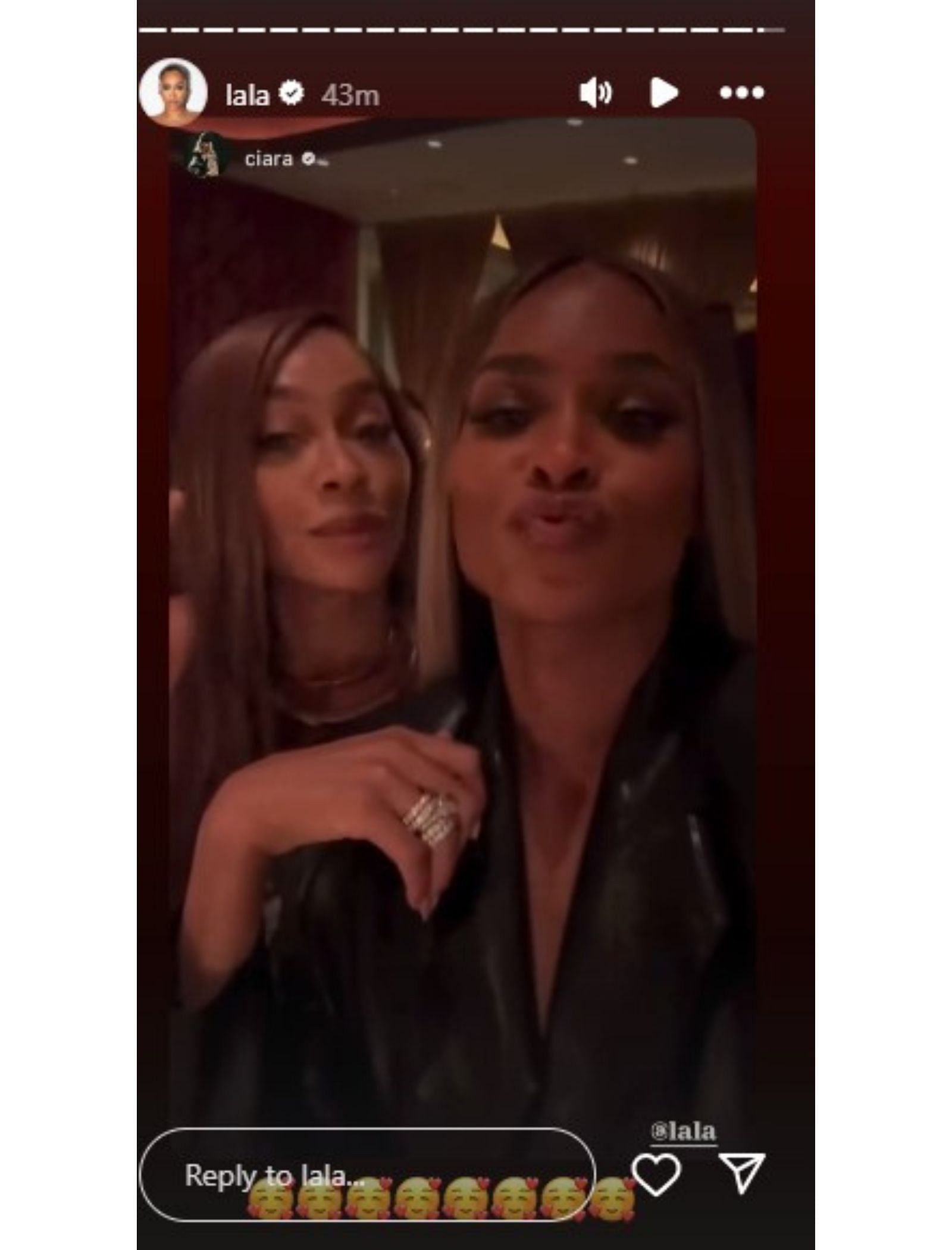 La La Anthony&#039;s IG story with Ciara