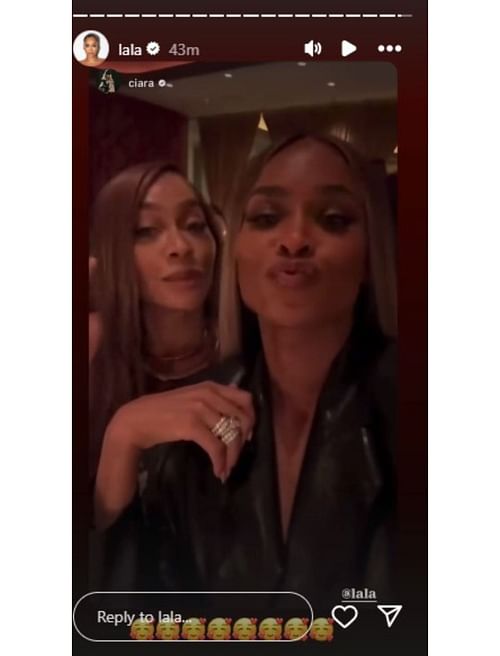 La La Anthony's IG story with Ciara