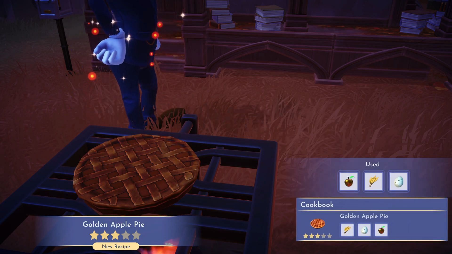 Golden Apple Pie is a three-star recipe (Image via Gameloft || YouTube/@Greymane Gaming)