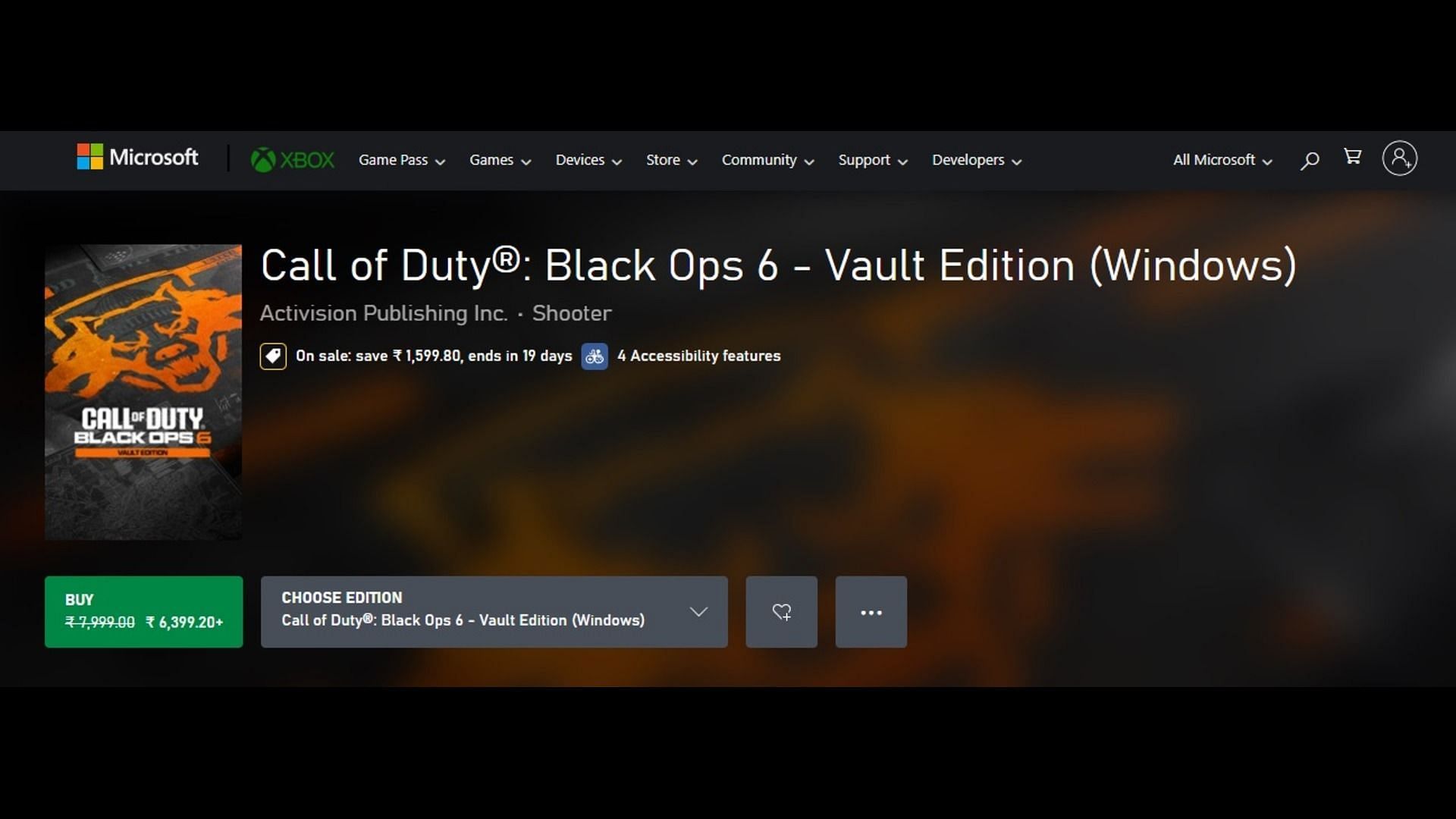 Black Ops 6 Vault edition on sale(Image via Microsoft)