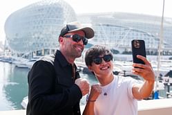 $90m worth Hollywood star Jason Statham meets Red Bull's Yuki Tsunoda before the F1 Abu Dhabi GP