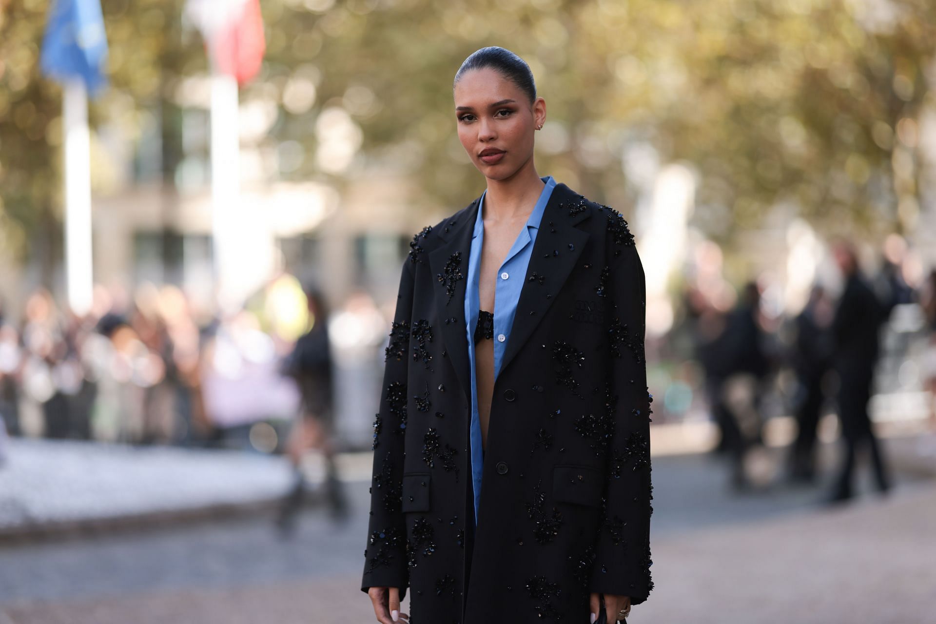 Street Style - Paris Fashion Week - Womenswear Spring/Summer 2025 - Day Nine - Source: Getty