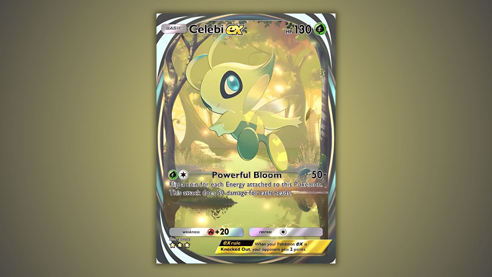 Celebi ex as seen in the game (Image via The Pokemon Company)