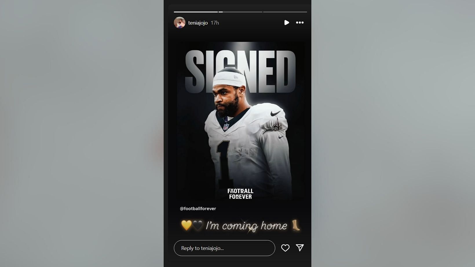 JoJo Edwards-Helaire delivers 3-word reaction as Saints sign RB after sudden Chiefs release (image credit: instagram/tenlajojo)