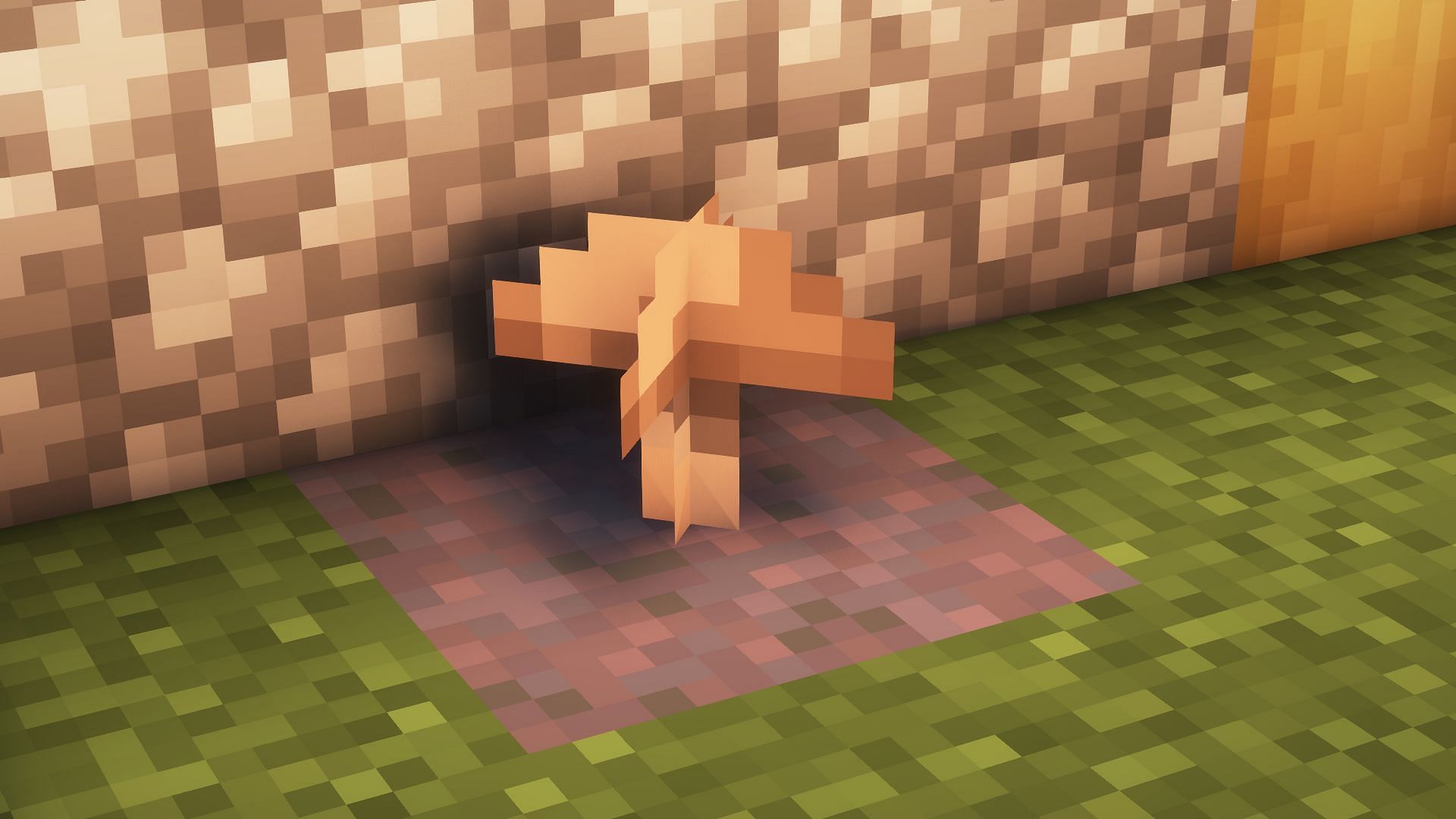 Brown/Red mushrooms are one of the smallest blocks in the game (Image via Mojang Studios)