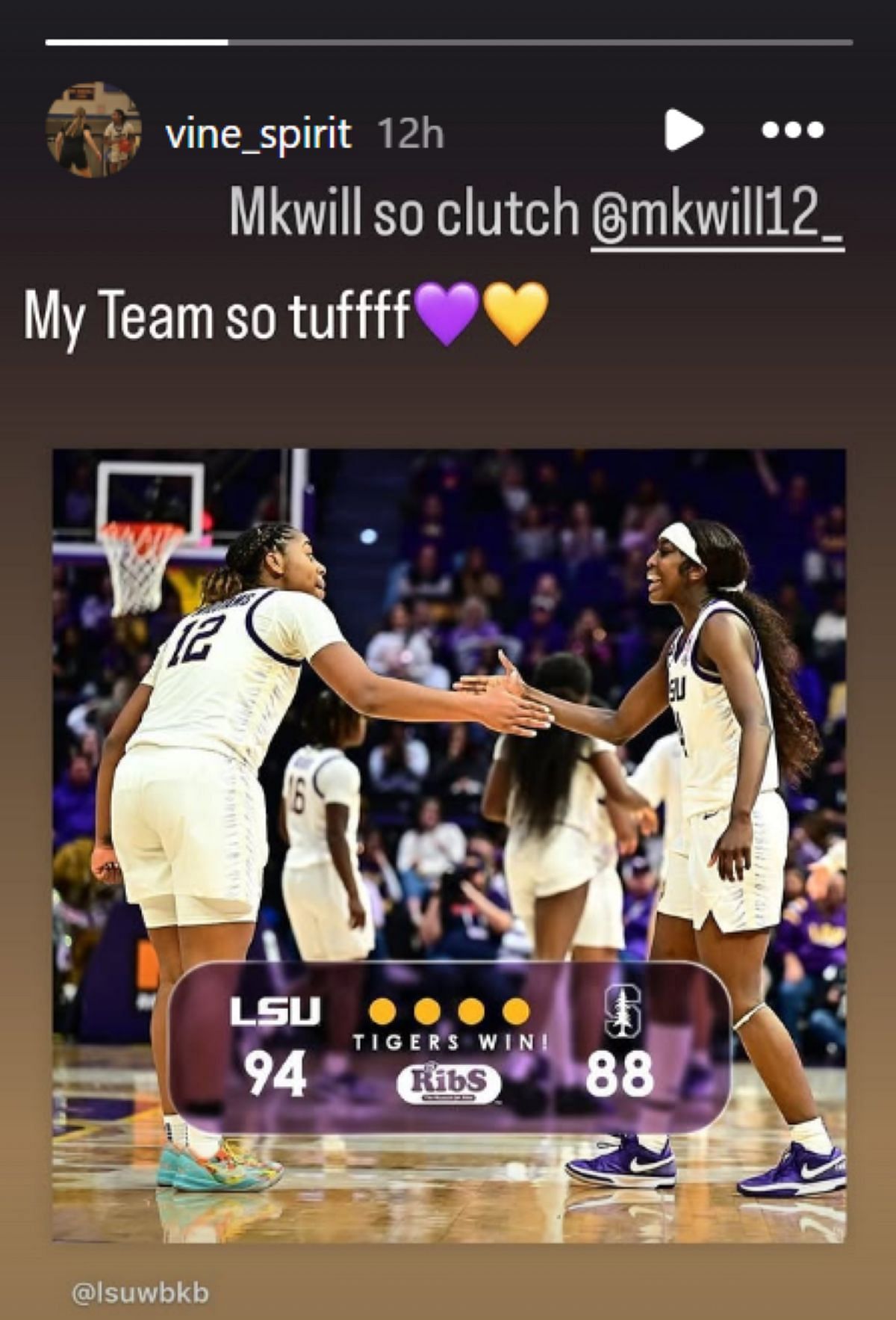 Elite recruit Divine Bourrage shares her reaction to LSU Tigers&#039; win over Stanford.