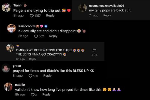 Fans commented on KK's TikTok (@k2timez_/TikTok)