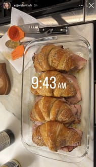 Jordan Fish's Instagram story of the dish she cooked - Source: @xojordanfish on Instagram