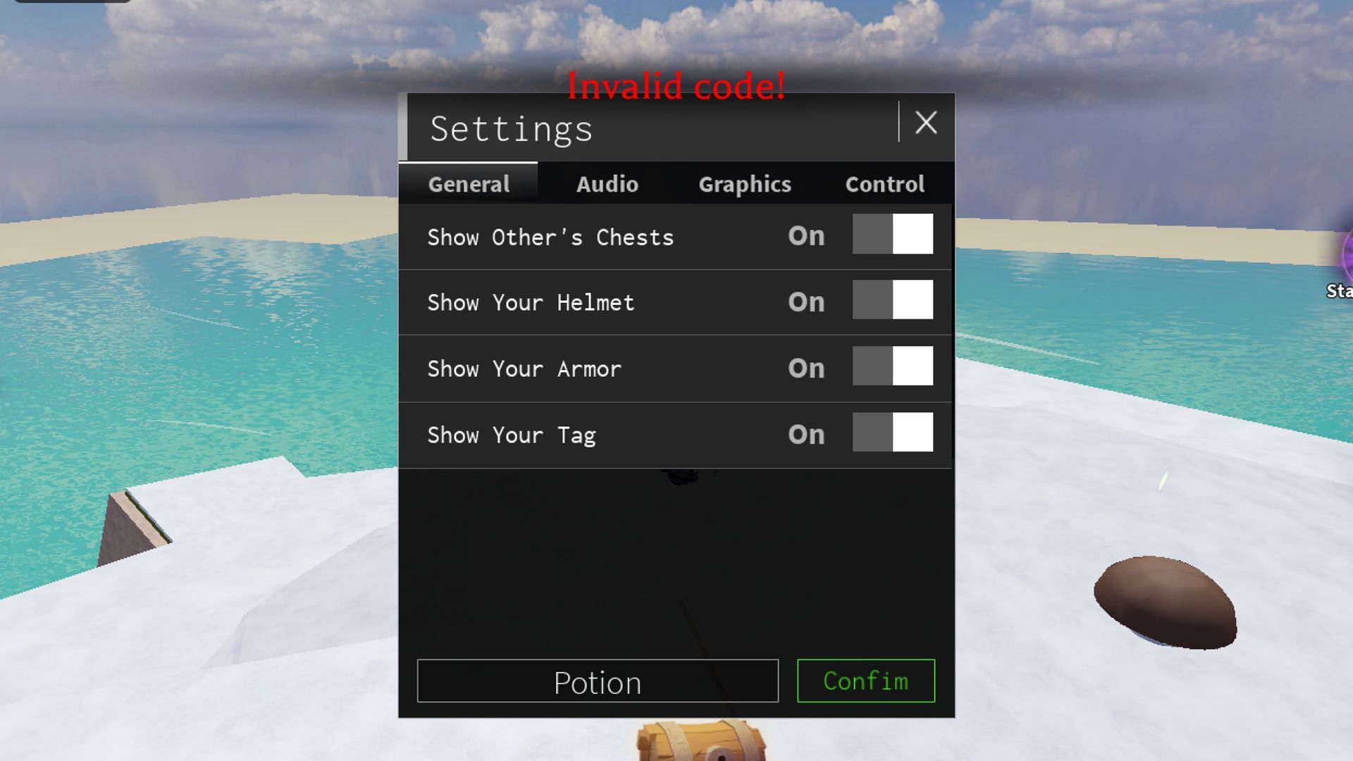 Double-check the entered active codes in Lootify before hitting the &quot;Confirm&quot; button (Image via Roblox)