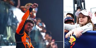 Watch: Kelly Piquet's daughter Penelope Kvyat cheering on Lando Norris during the podium ceremony in the F1 Abu Dhabi GP