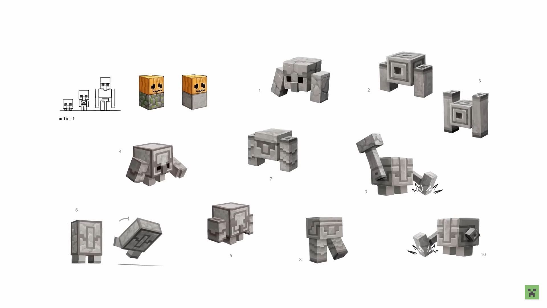 Cobblestone golems are not just touch but are also cute (Image via Mojang Studios)