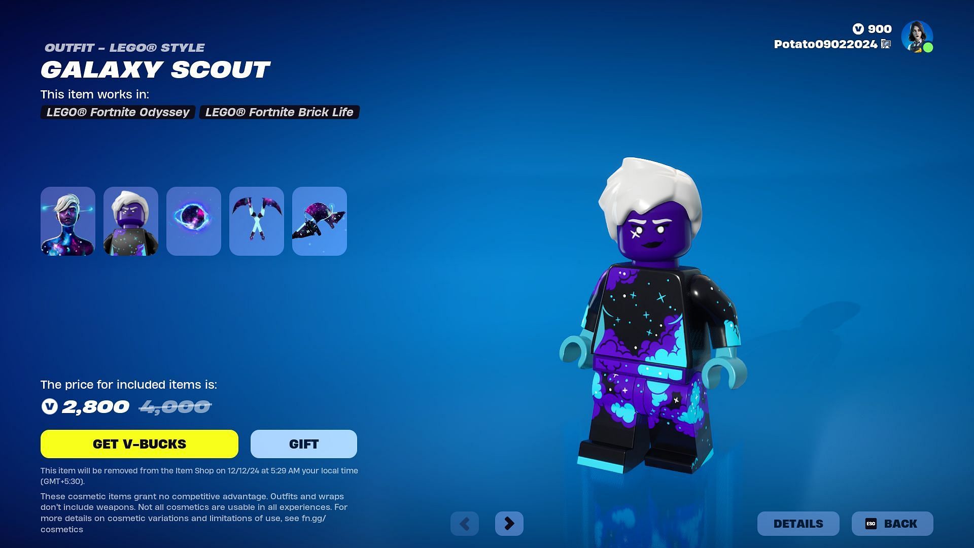 Galaxy Scout skin will remain listed until December 12, 2024 (Image via Epic Games)