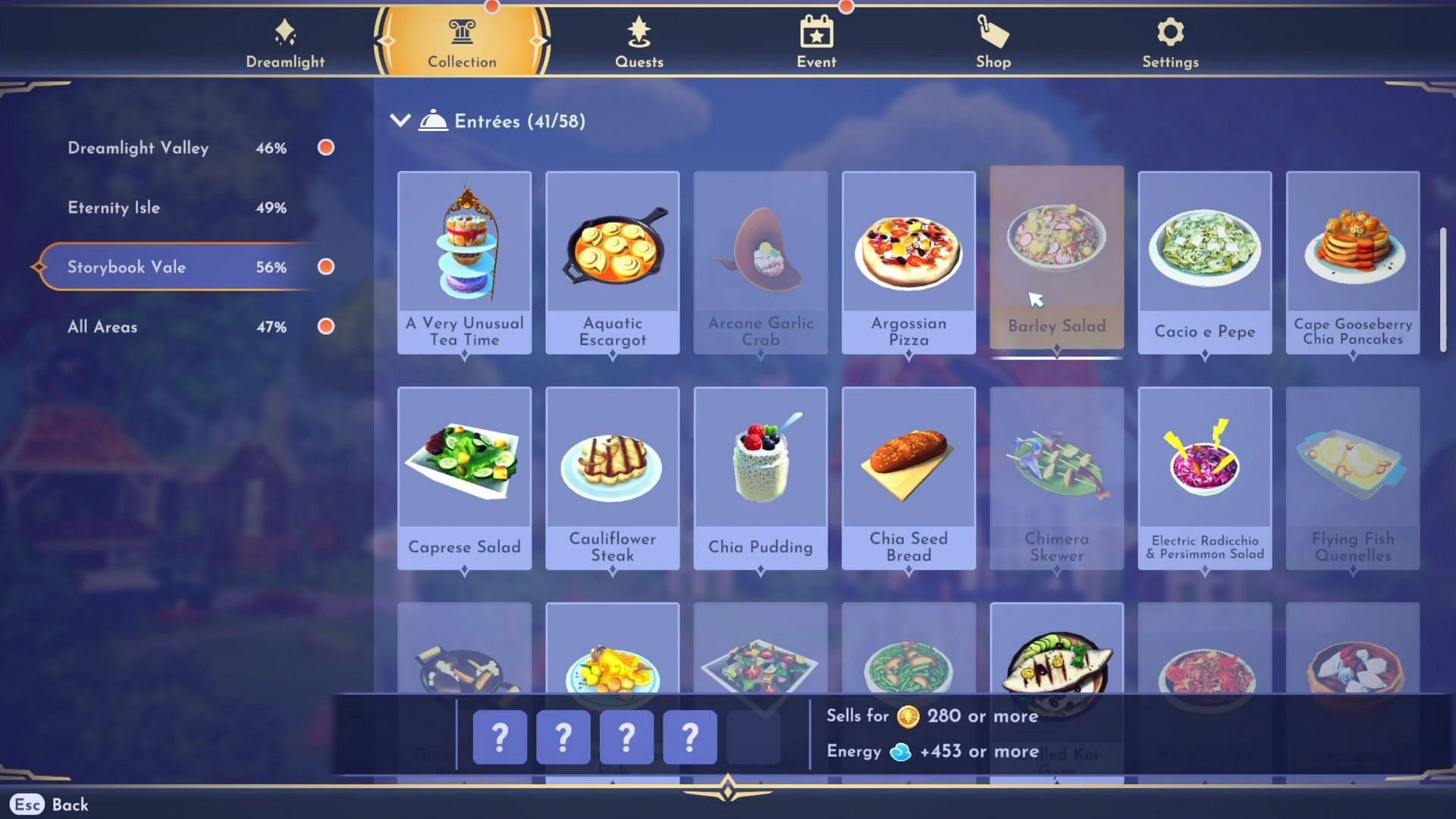 You can restore 453 energy with this meal and can earn 280+ Star Coins by selling it (Image via Gameloft)