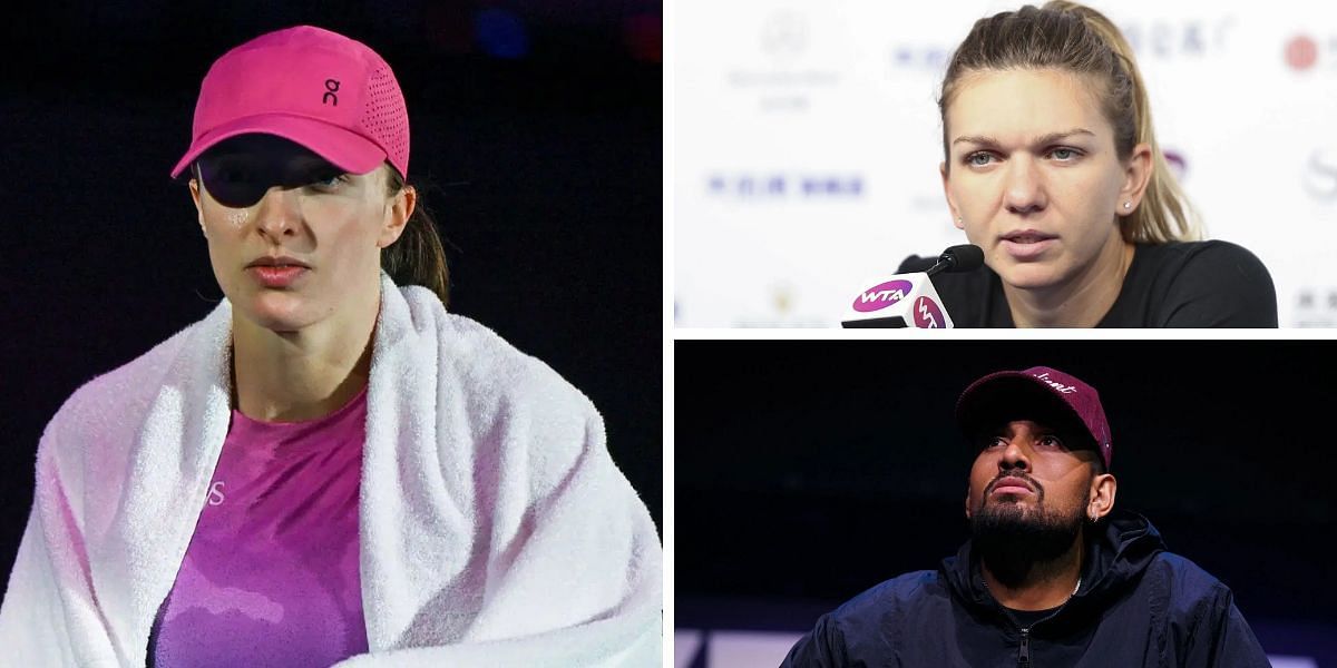 Iga Swiatek, Nick Kyrgios, and Simona Halep (Source: Getty)