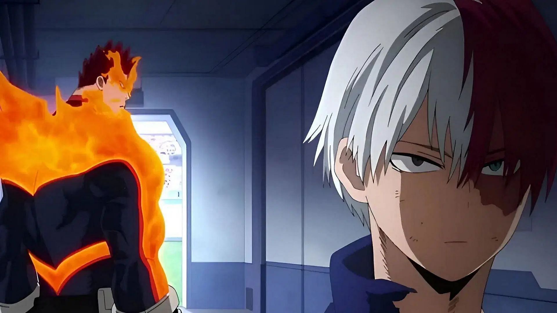 Shoto and Endeavor as shown in the anime (Image via Bones)