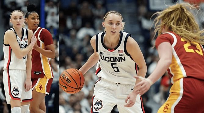 "Chain still got snatched by a 19 year old": Fans mock Paige Bueckers for staring down JuJu Watkins during USC vs UConn