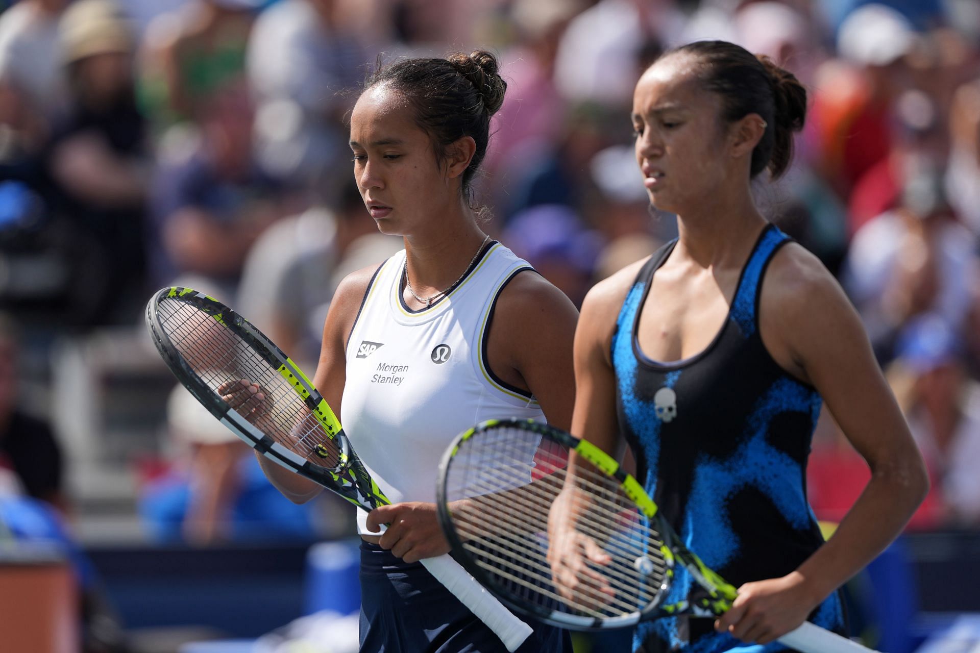 Leylah Fernandez and Bianca Fernandez during the 2024 National Bank Open in Toronto (Image source: Getty)