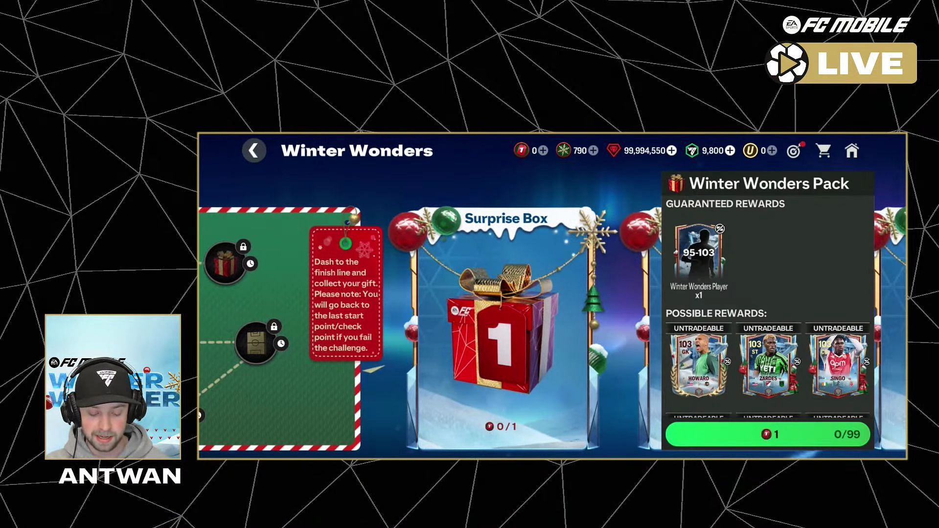 One of the key attractions of the EA FC Mobile Winter Wonders event is the Surprise Box. (Image via EA Sports)