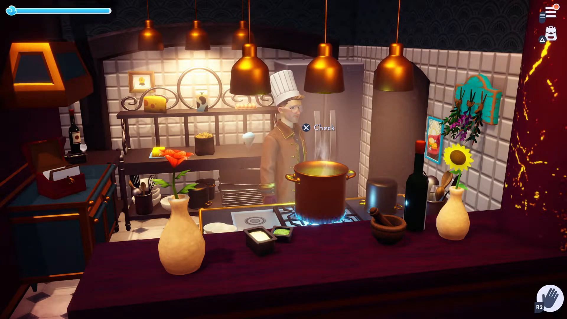 The dish can be cooked at the cooking station in Disney Dreamlight Valley (Image via YouTube/@Greymane Gaming || Gameloft)