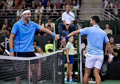 Juan Martin Del Potro plays against Novak Djokovic in his farewell game - Source: Getty