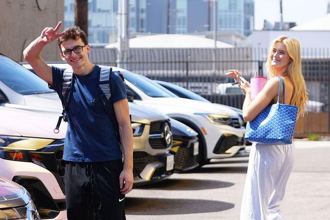 Stephen Nedoroscik and DWTS partner Rylee Arnold show their excitement for 'Tour Bus' as rehearsals come to an end