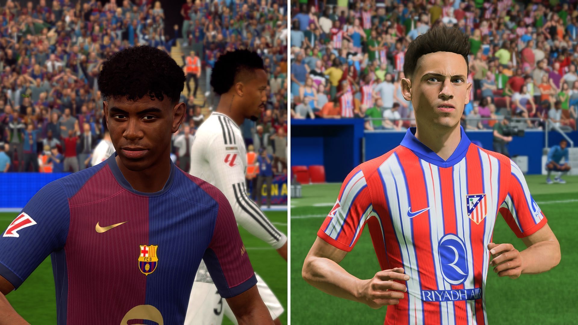 Lamine Yamal and Marcus Llorente are two promising faces of both heavyweight squads (Image via EA Sports)