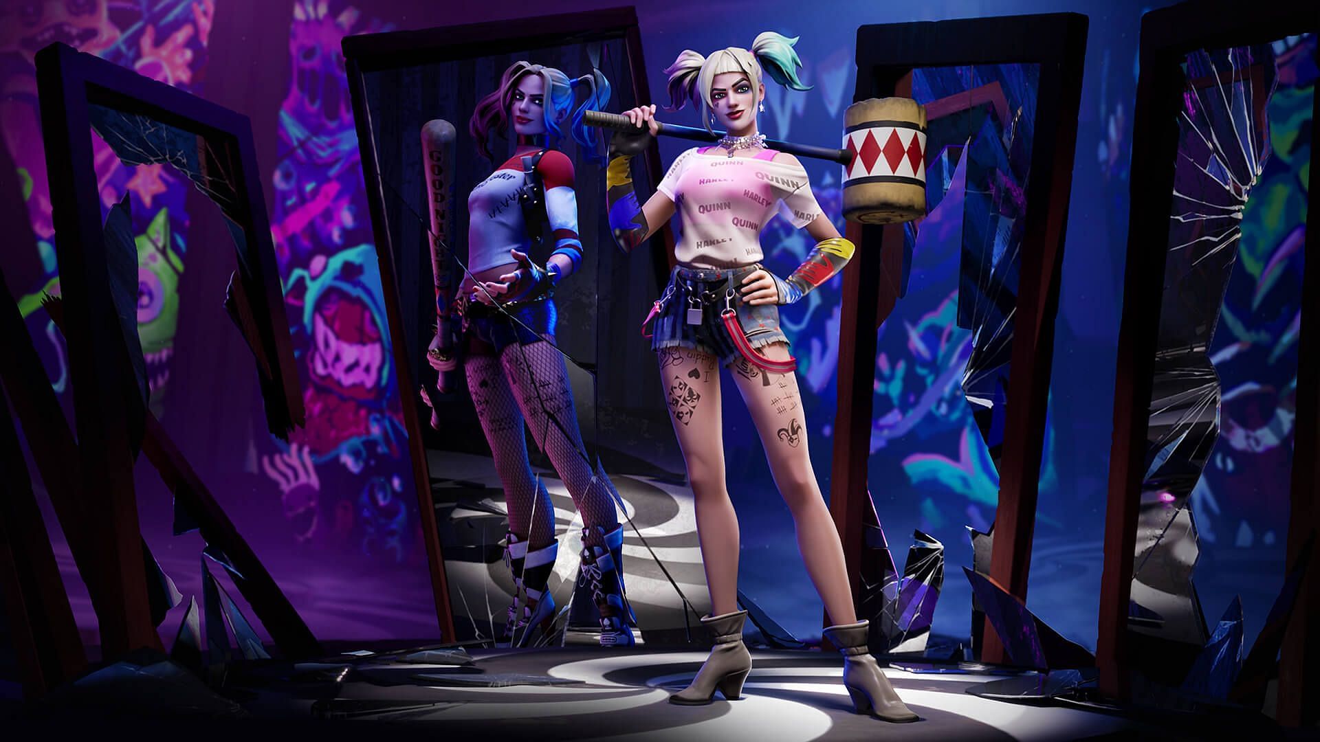 The Harley Quinn skin is now in Fortnite (Image via Epic Games)