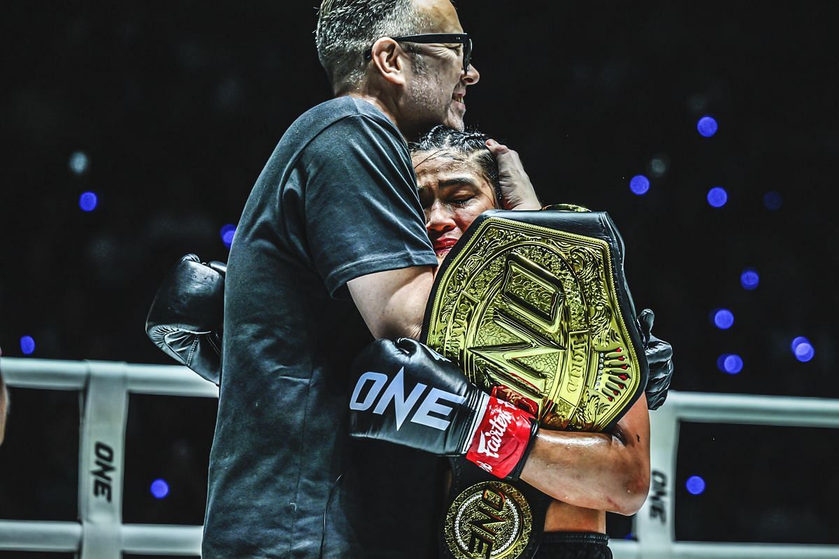 Jackie Buntan after winning the inaugural ONE women